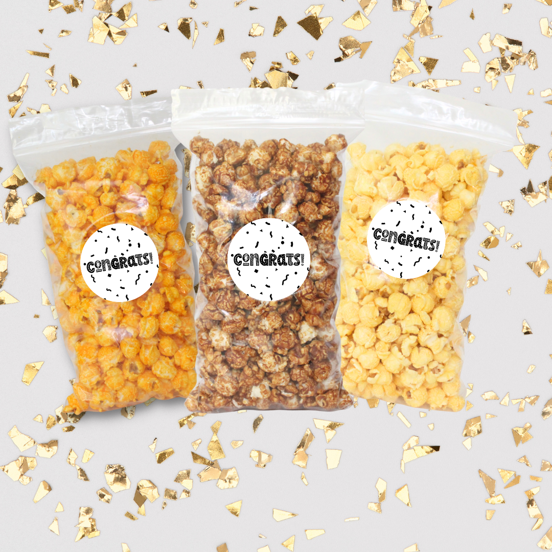 Congrats "Party" Snack Pack Celebration Popcorn - www.unclemyronspopcorn.com