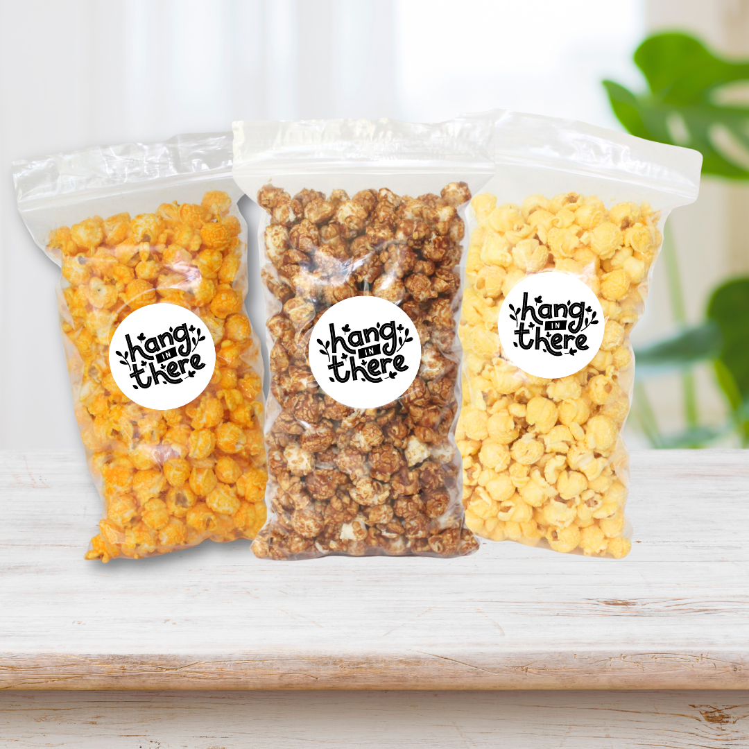 "Hang in There" Snack Pack Encouragement Popcorn - www.unclemyronspopcorn.com