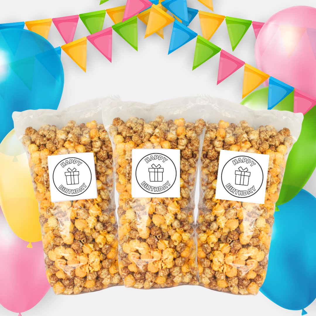 Happy Birthday "Presents" Large Bag Celebration Popcorn - www.unclemyronspopcorn.com