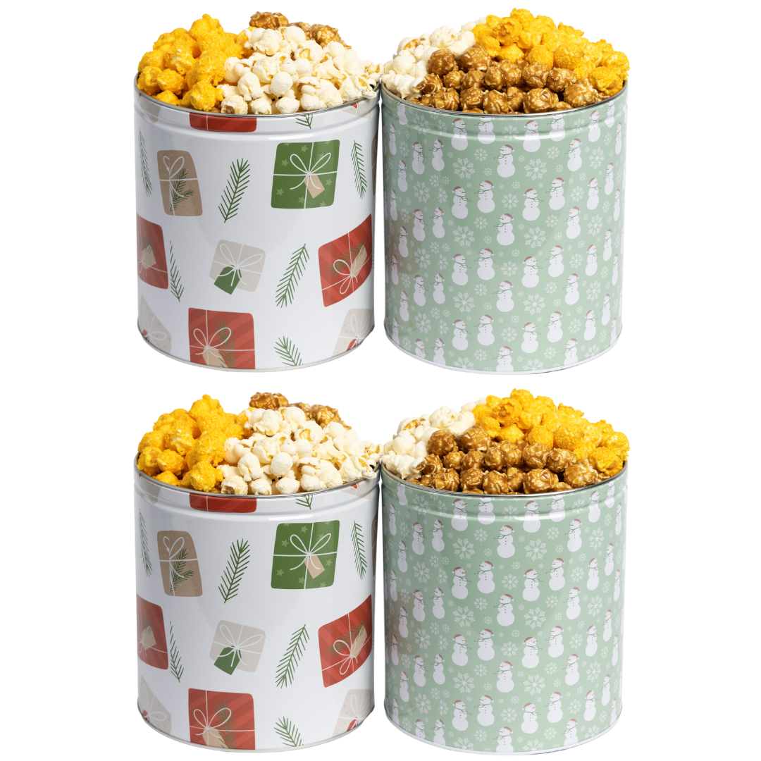 Holiday Tins 4 Pack Bundle, 1 Gallon, 3 Flavors