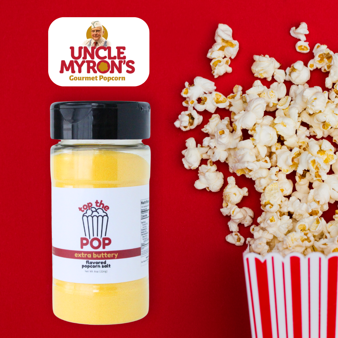Uncle Myron's Movie Theater Popcorn Kit, 16 Oz of Popcorn, 8 Oz Butter Popcorn Salt