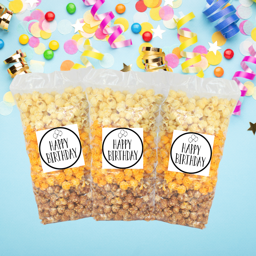 Happy Birthday "Balloons" Large Bag Celebration Popcorn - www.unclemyronspopcorn.com