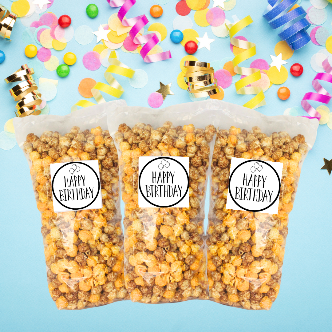 Happy Birthday "Balloons" Large Bag Celebration Popcorn - www.unclemyronspopcorn.com