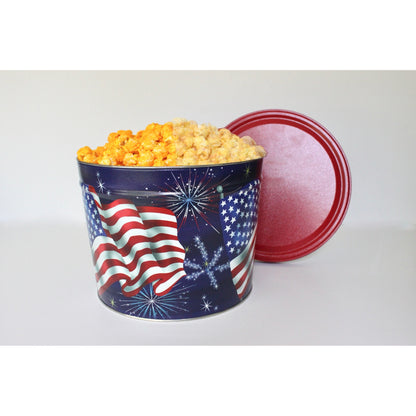July 4th 2 Gallon Popcorn Tin - www.unclemyronspopcorn.com