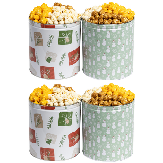 Holiday Tins 4 Pack Bundle, 1 Gallon, 3 Flavors