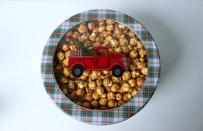 Red Truck Merry Christmas Holiday Popcorn Tin (1 Gal.)