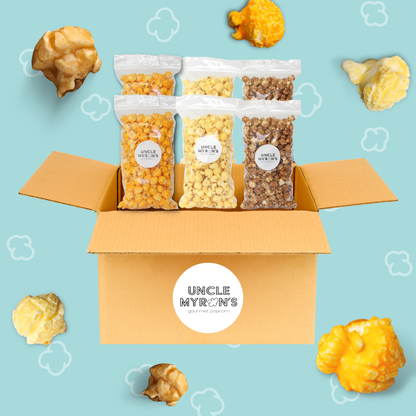 Uncle Myron's Popcorn 12 Bag Snack Box - 2 oz. Each - www.unclemyronspopcorn.com